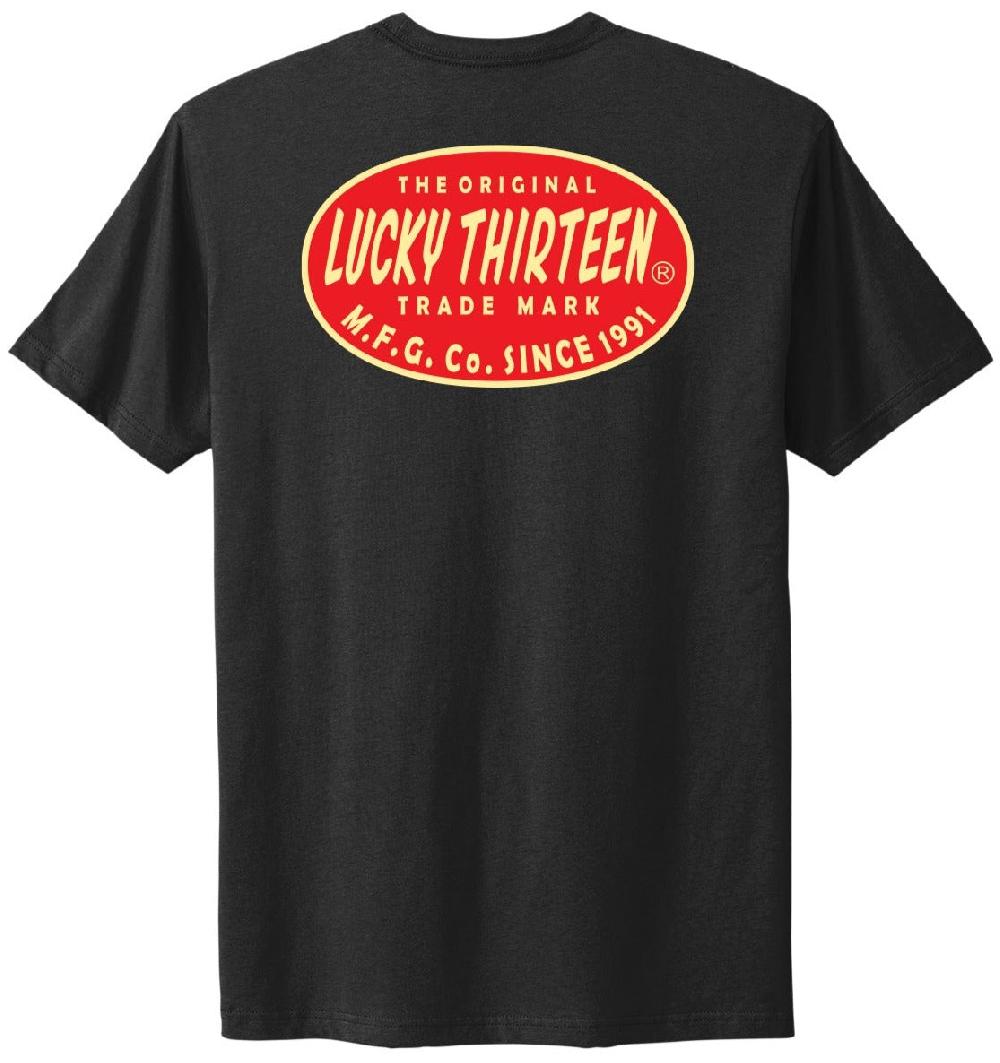 lucky 13 RETRO OVAL mens comfort tee Black – Lucky13apparel lucky 13 RETRO OVAL mens comfort tee Black – Lucky13apparel