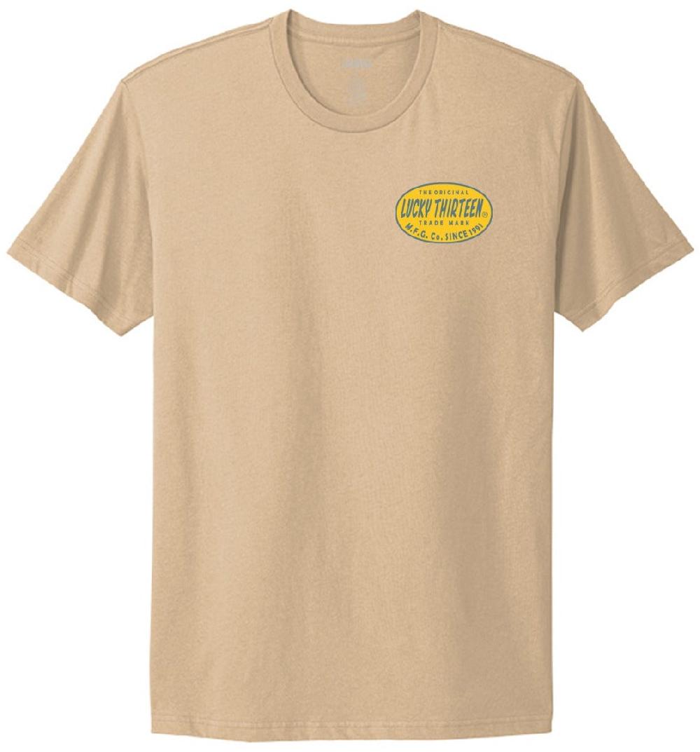 Lucky 13 RETRO OVAL Mens Comfort Tee Cream – Lucky13apparel