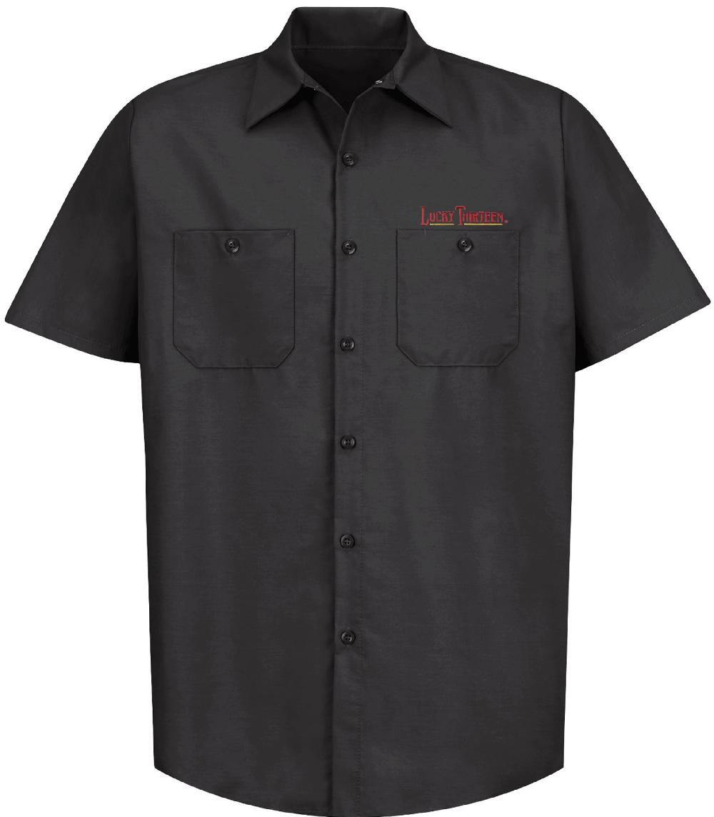 Lucky 13 RUST NEVER SLEEPS Men’s Short Sleeve Work Shirt By Lucky 13 Black – Lucky13apparel
