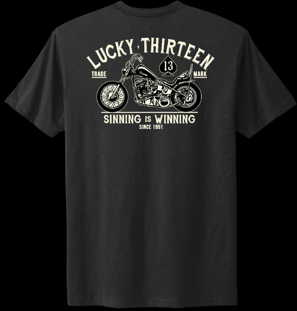 lucky 13 SINNING IS WINNING Casual Fit short sleeve t-shirt Jet Black – Lucky13apparel