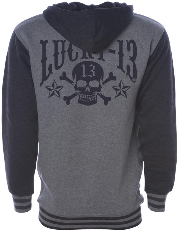 lucky 13 SKULL STARS Hooligan Zip Hoodie By Lucky 13 GUNMETAL HEATHER/CHARCOAL HEATHER – Lucky13apparel lucky 13 SKULL STARS Hooligan Zip Hoodie By Lucky 13 GUNMETAL HEATHER/CHARCOAL HEATHER – Lucky13apparel