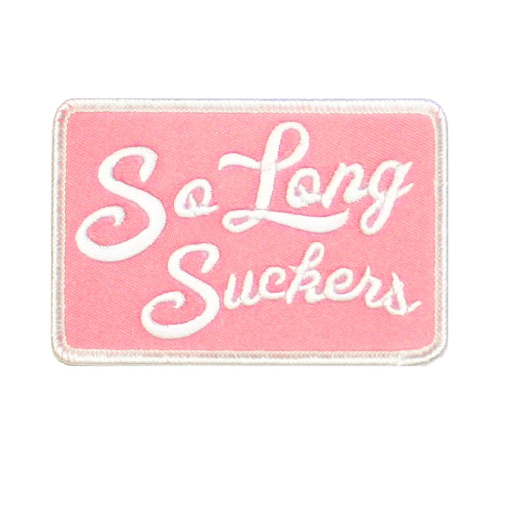 lucky 13 So Long Suckers Patch pink white – Lucky13apparel
