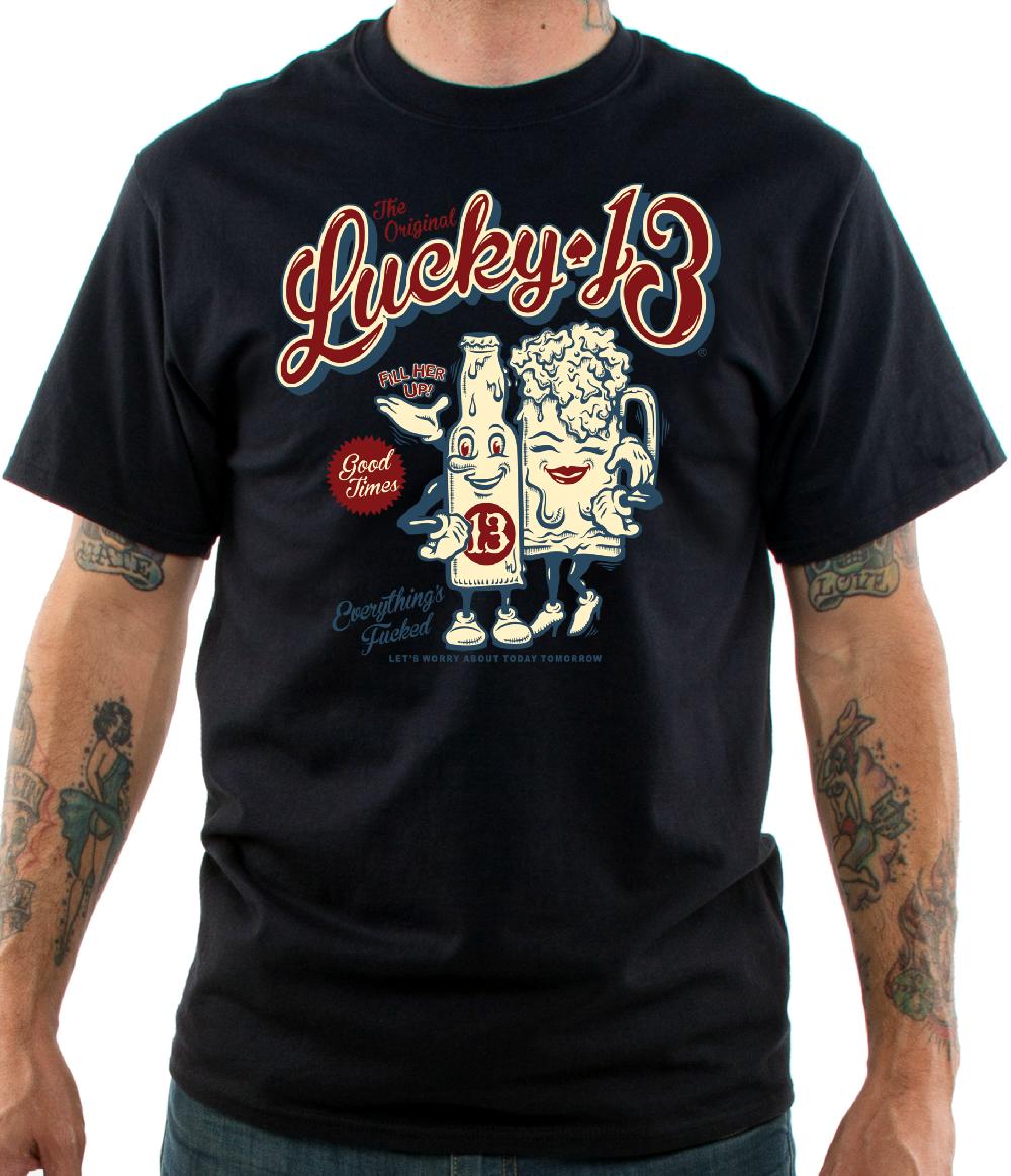 Lucky 13 SUDS Mens Comfort Tee Black – Lucky13apparel