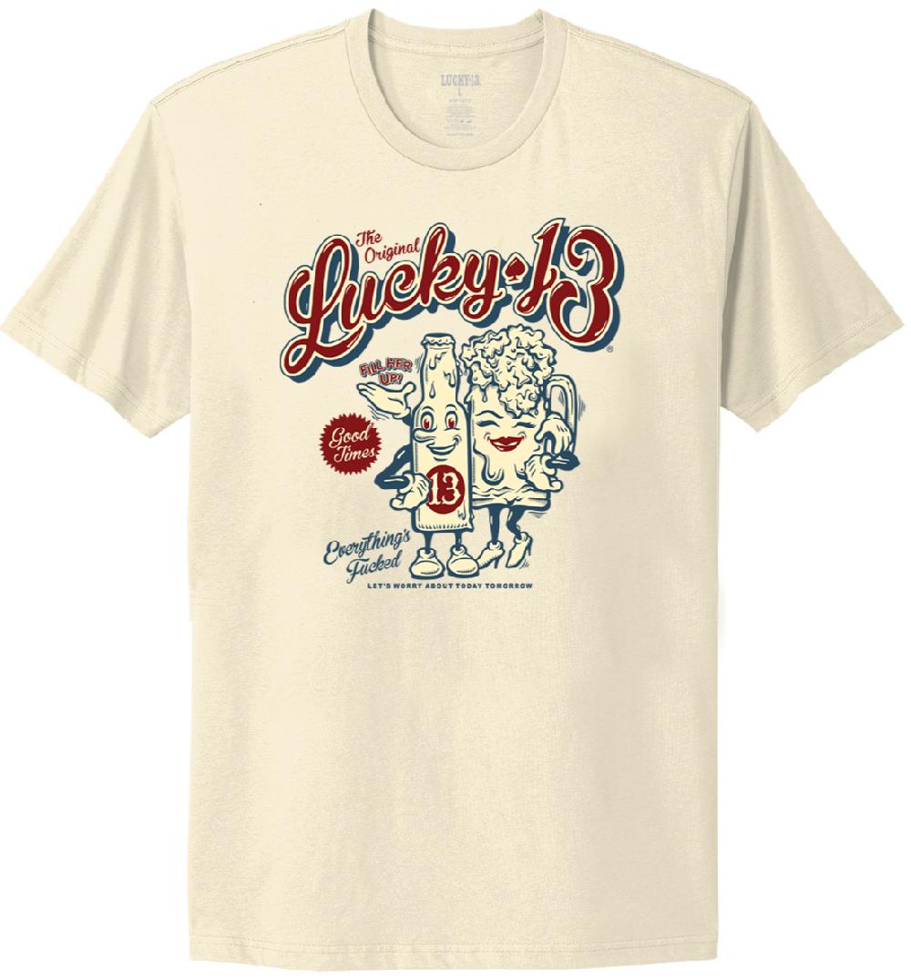 lucky 13 SUDS mens comfort tee Natural – Lucky13apparel
