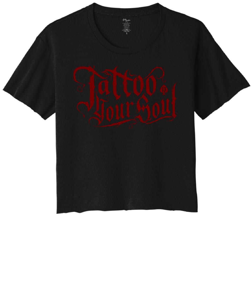 lucky 13 TATOO YOUR SOUL crop top Black /Red – Lucky13apparel
