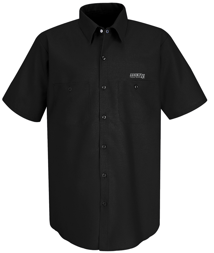 Lucky 13 The BAD MOFO Men’s Short Sleeve Work Shirt By Lucky 13 Black – Lucky13apparel