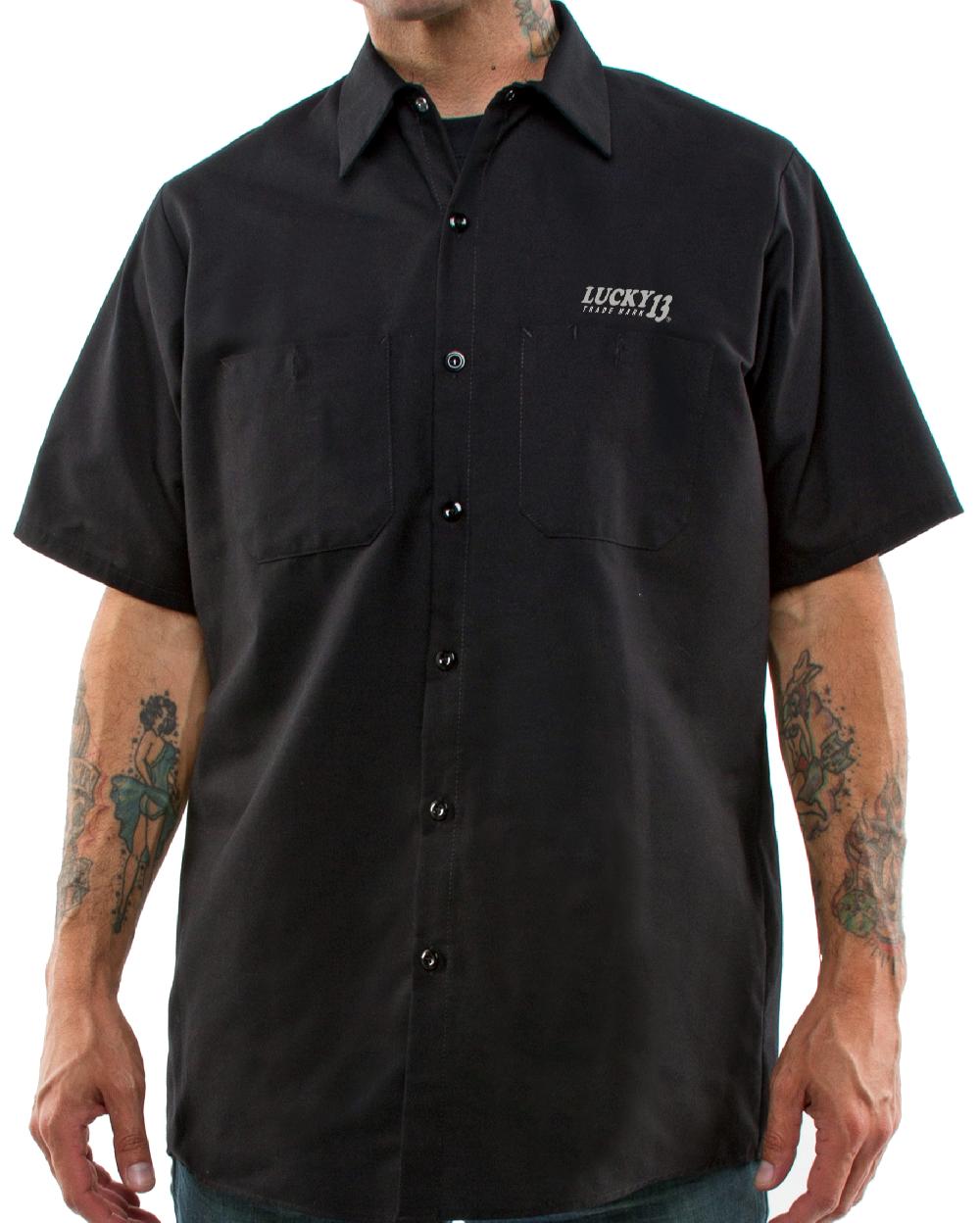 Lucky 13 The BAD MOFO Men’s Short Sleeve Work Shirt By Lucky 13 Black – Lucky13apparel