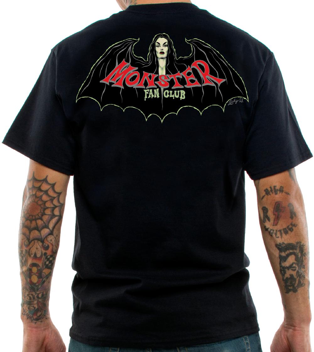 Lucky 13 The BAT VAMP Men’s Short Sleeve Tee Shirt By Lucky 13 Black – Lucky13apparel
