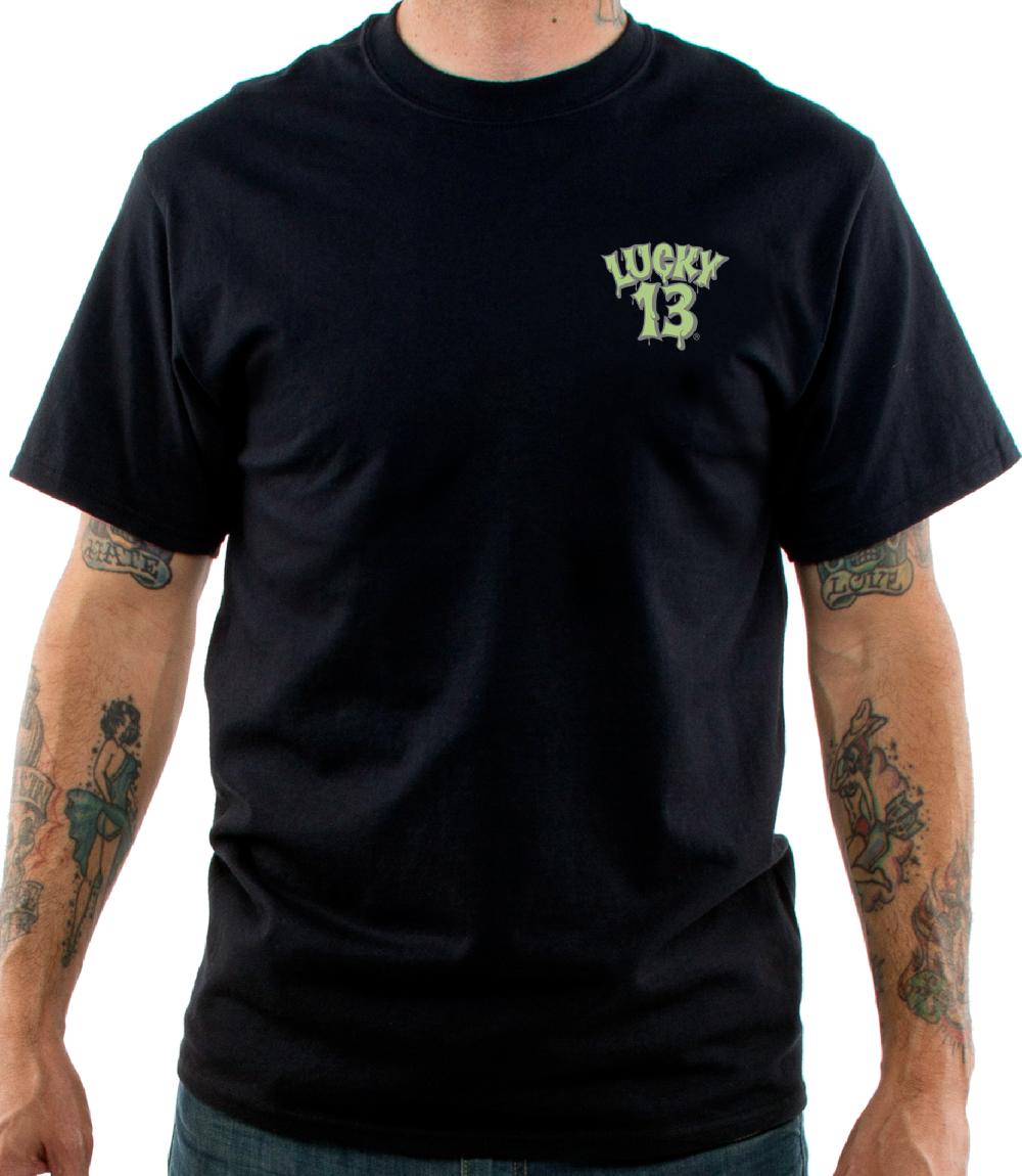 Lucky 13 The BAT VAMP Men’s Short Sleeve Tee Shirt By Lucky 13 Black – Lucky13apparel