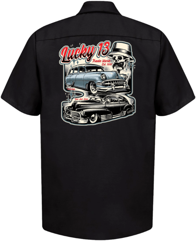 lucky 13 The BOULEVARD men’s short sleeve work shirt Black – Lucky13apparel