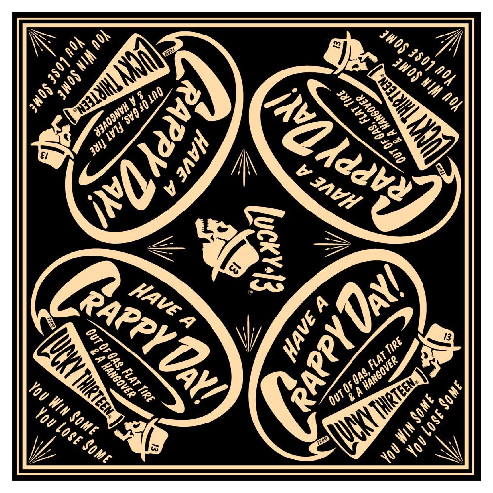 lucky 13 The CRAPPY DAY Bandanna by Lucky 13 Black – Lucky13apparel
