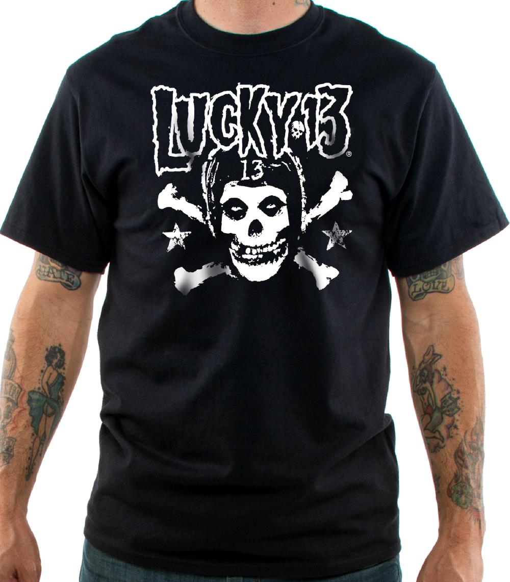 Lucky 13 The CRIMSON STARS Men’s Short Sleeve Tee Shirt By Lucky 13 Black – Lucky13apparel