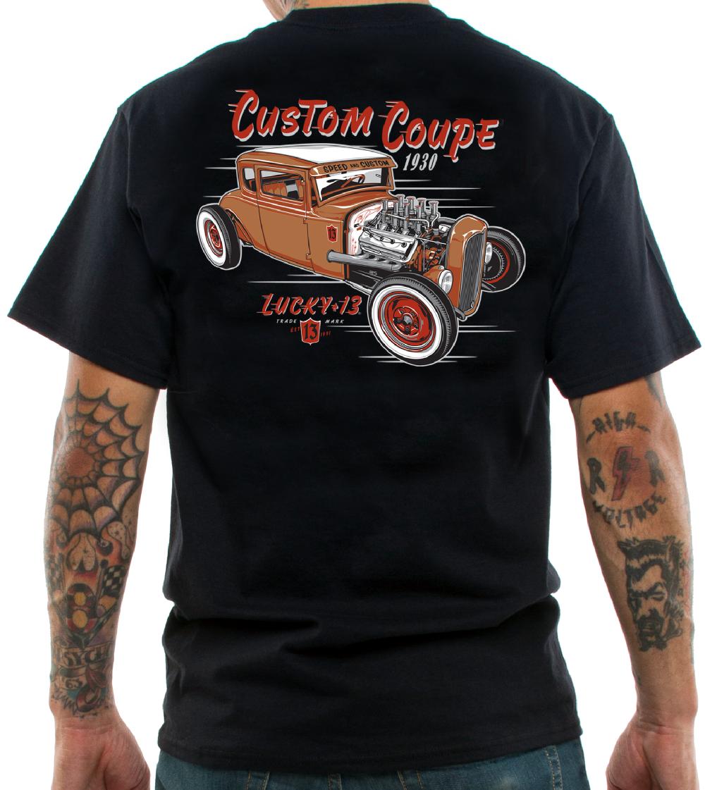 Lucky 13 The CUSTOM COUPE Men’s Short Sleeve Tee Shirt By Lucky 13 Black – Lucky13apparel