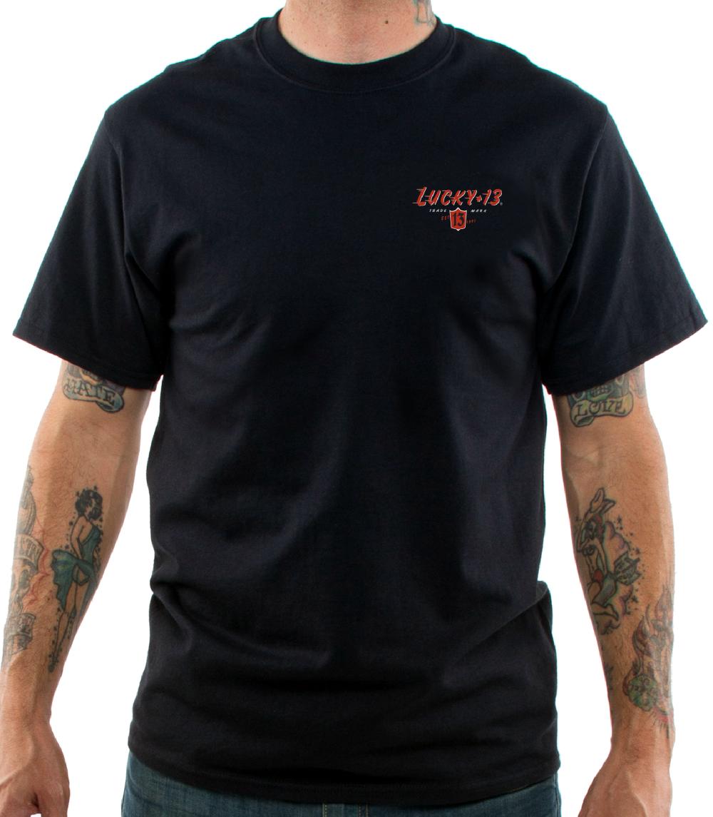 Lucky 13 The CUSTOM COUPE Men’s Short Sleeve Tee Shirt By Lucky 13 Black – Lucky13apparel