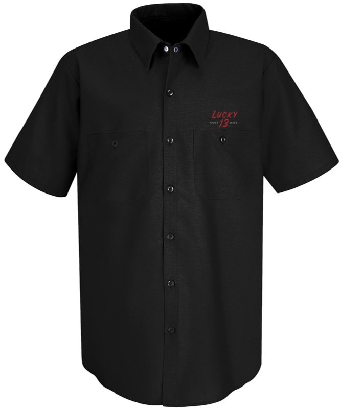 Lucky 13 The CUSTOM COUPE Men’s Short Sleeve Work Shirt By Lucky 13 Black – Lucky13apparel