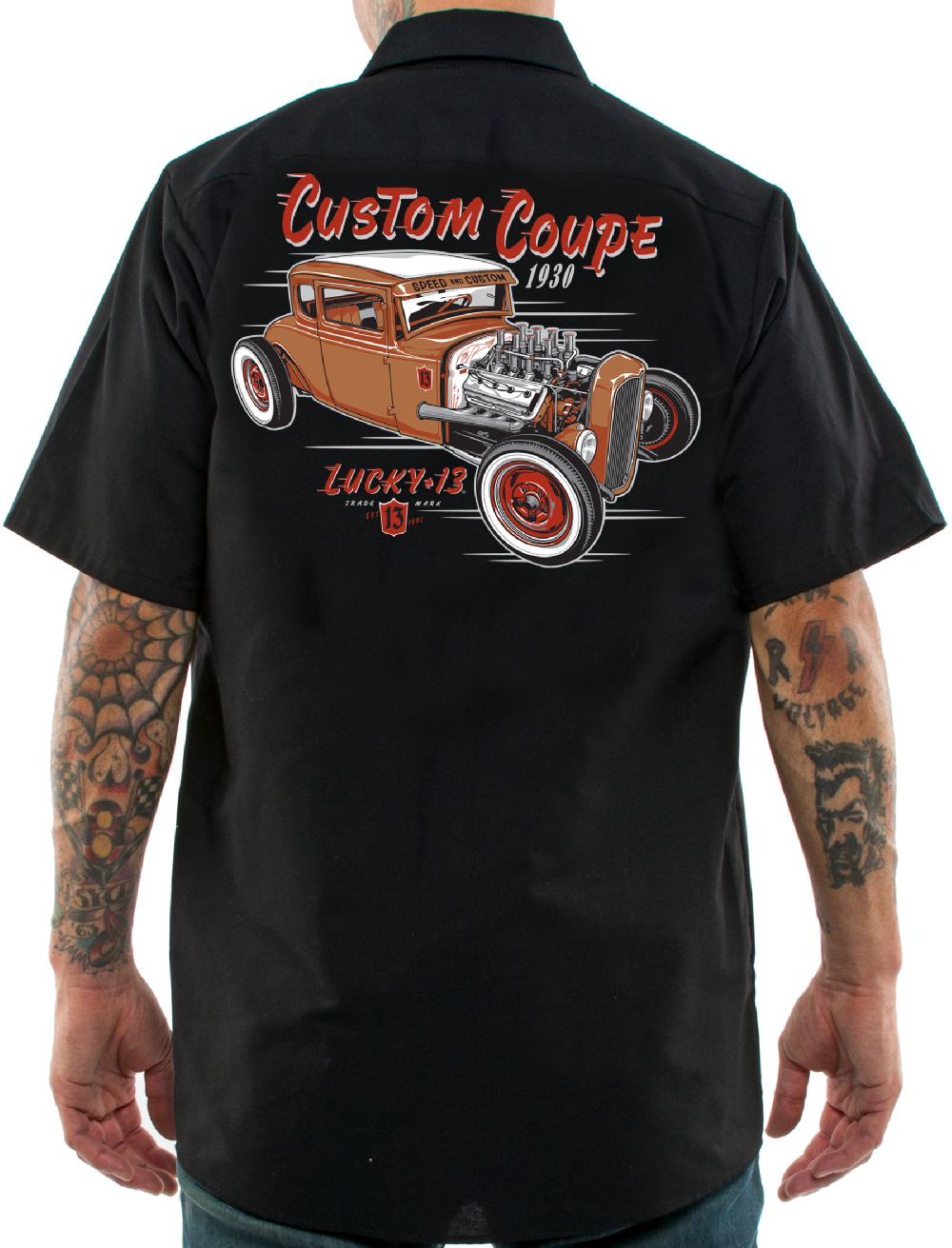 Lucky 13 The CUSTOM COUPE Men’s Short Sleeve Work Shirt By Lucky 13 Black – Lucky13apparel