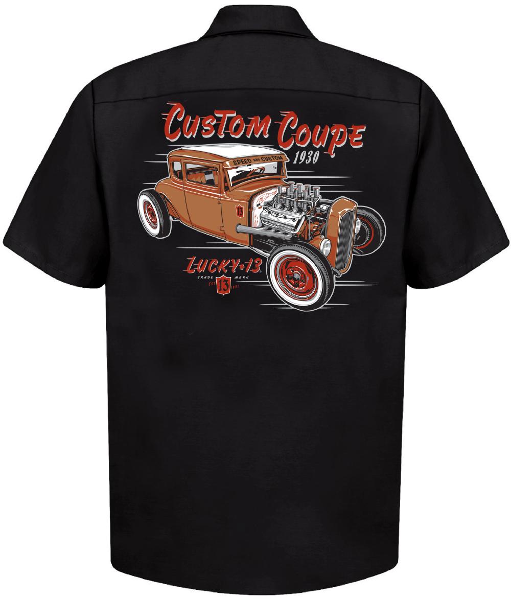 lucky 13 The CUSTOM COUPE Men’s Short Sleeve Work shirt By Lucky 13 Black – Lucky13apparel
