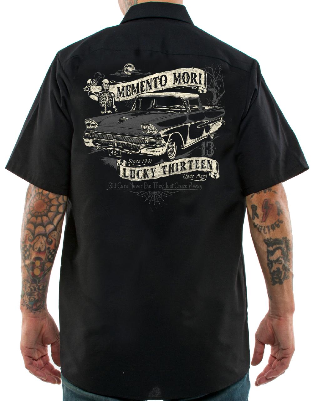 Lucky 13 The DEAD RANCH Men’s Short Sleeve Work Shirt By Lucky 13 Black – Lucky13apparel