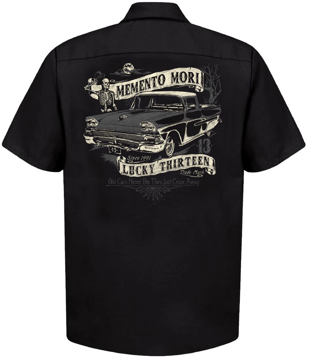 lucky 13 The DEAD RANCH Men’s Short Sleeve Work shirt By Lucky 13 Black – Lucky13apparel