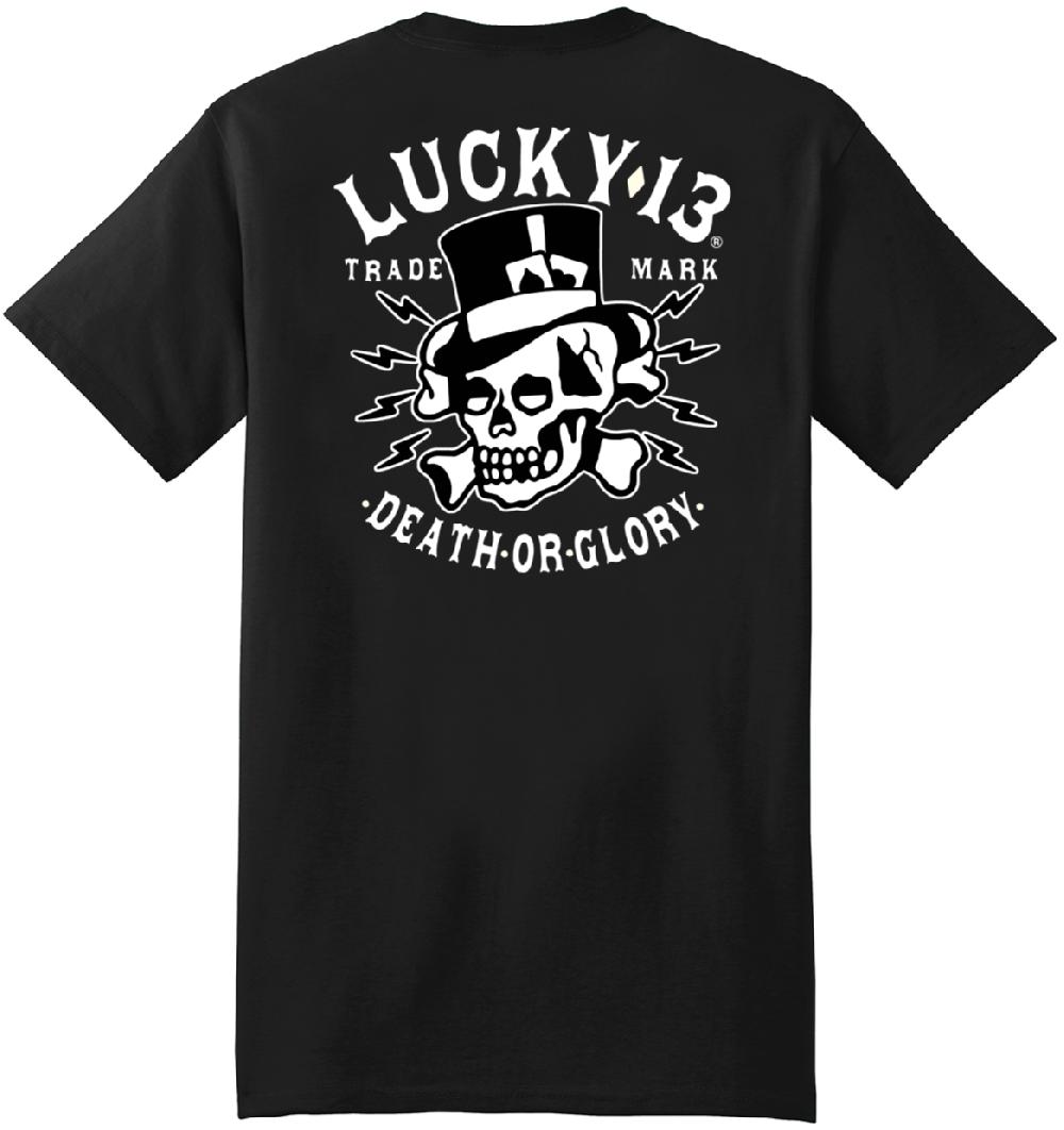 lucky 13 THE DEATH OR GLORY Men’s Short Sleeve Promo Tee Shirt By Lucky 13 Black – Lucky13apparel