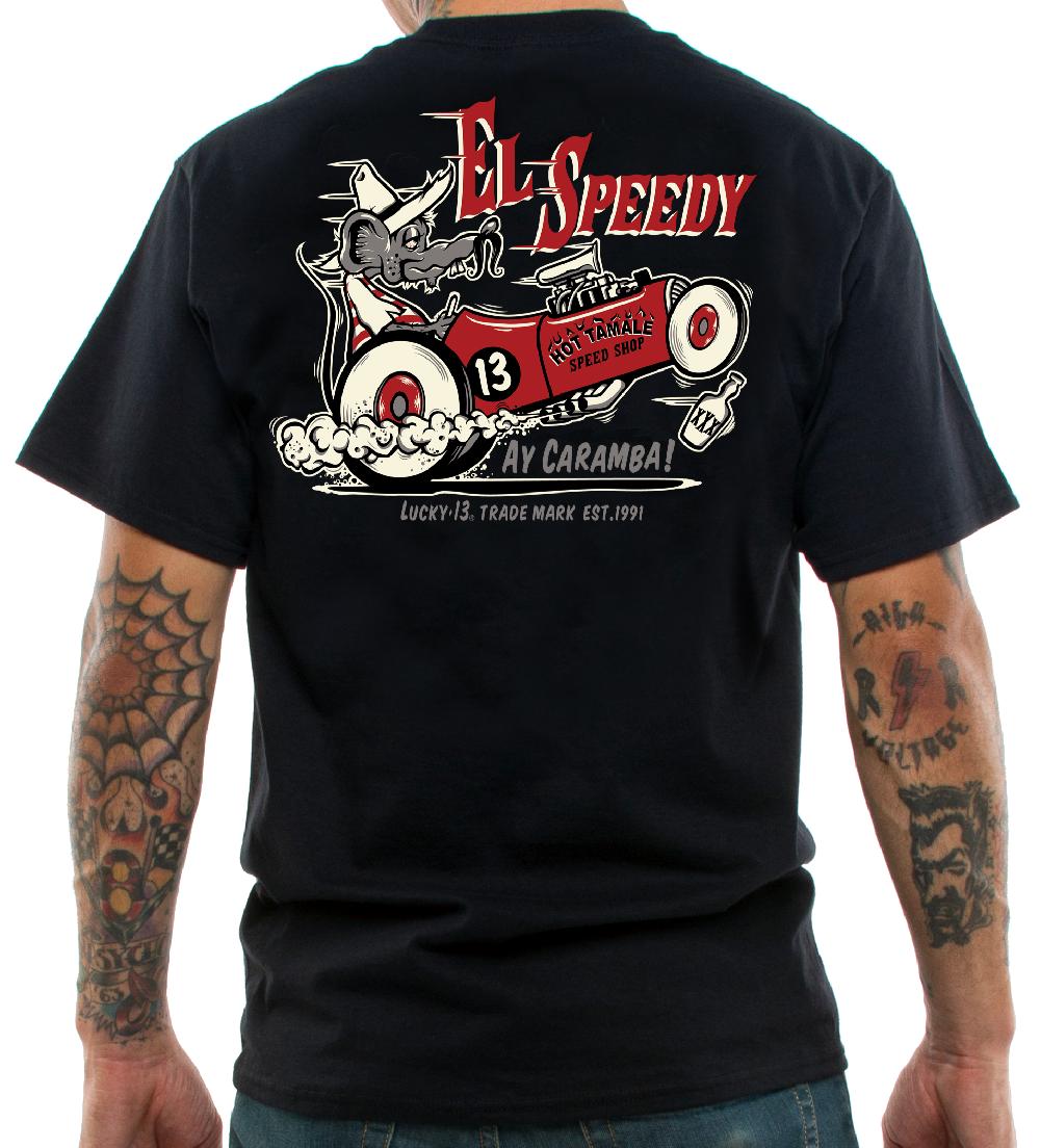 Lucky 13 The EL SPEEDY Men’s Short Sleeve Tee Shirt By Lucky 13 Black – Lucky13apparel