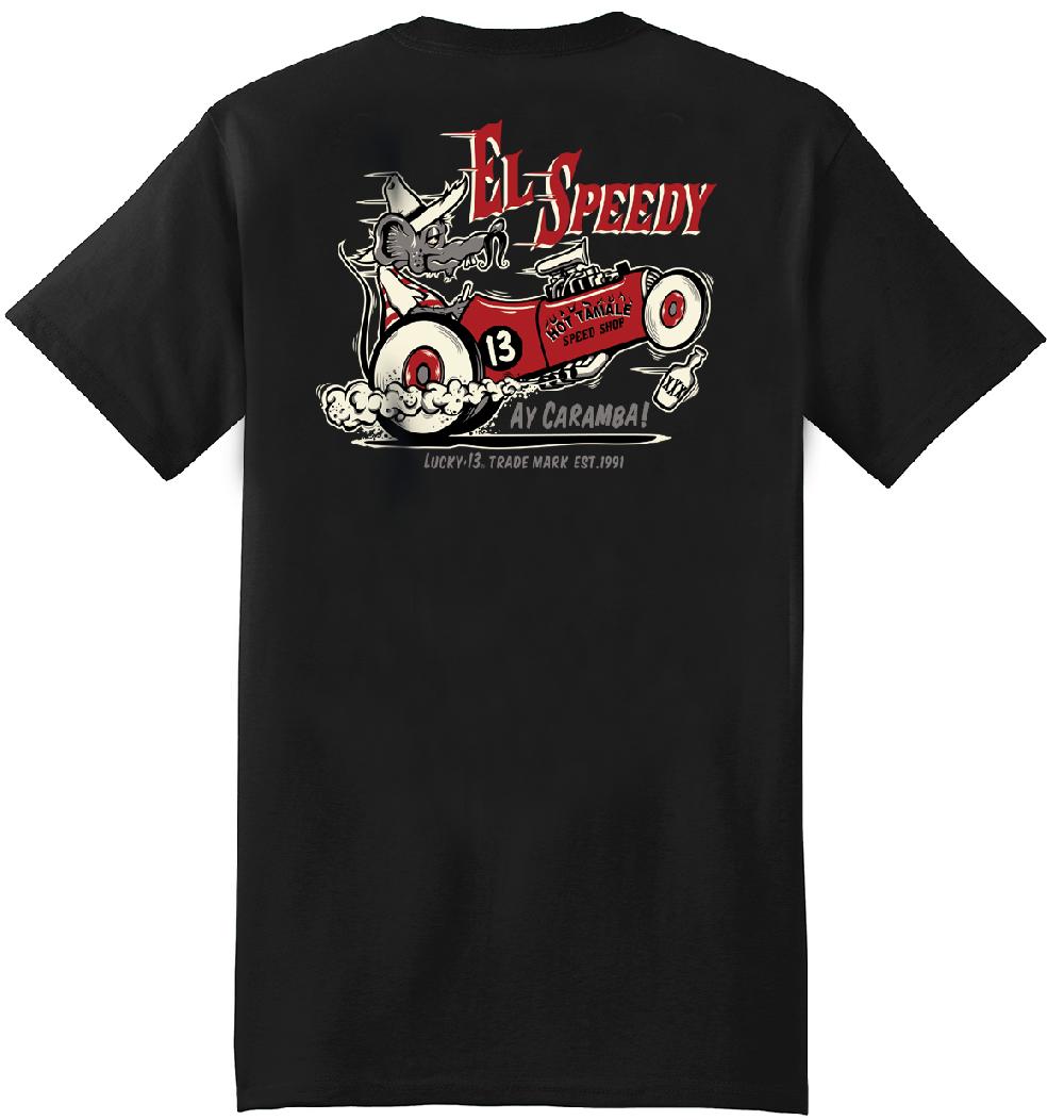 lucky 13 The EL SPEEDY Men’s Short Sleeve Tee Shirt By Lucky 13 Black – Lucky13apparel