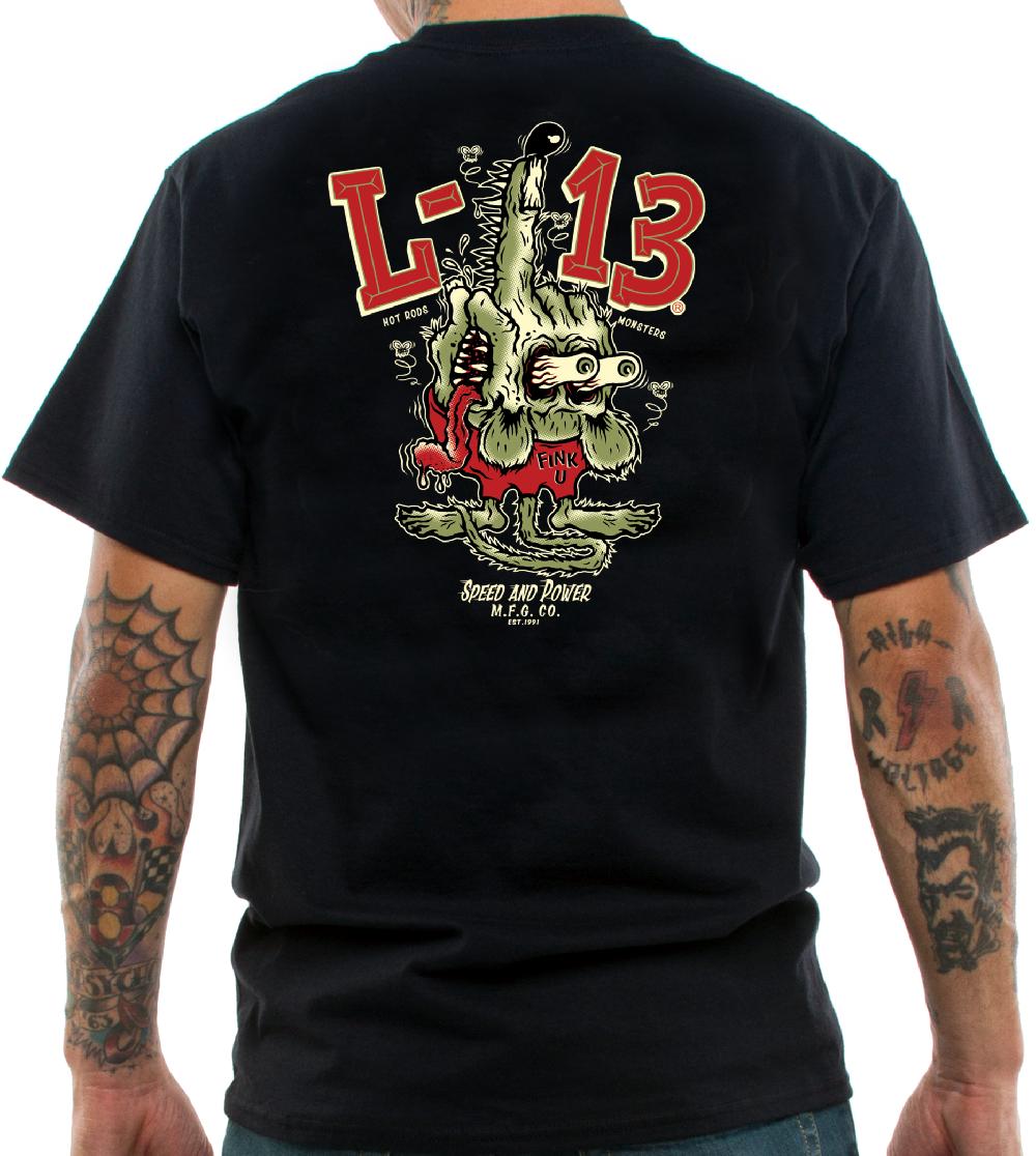 Lucky 13 The FINK U Men’s Short Sleeve Tee Shirt By Lucky 13 Black – Lucky13apparel