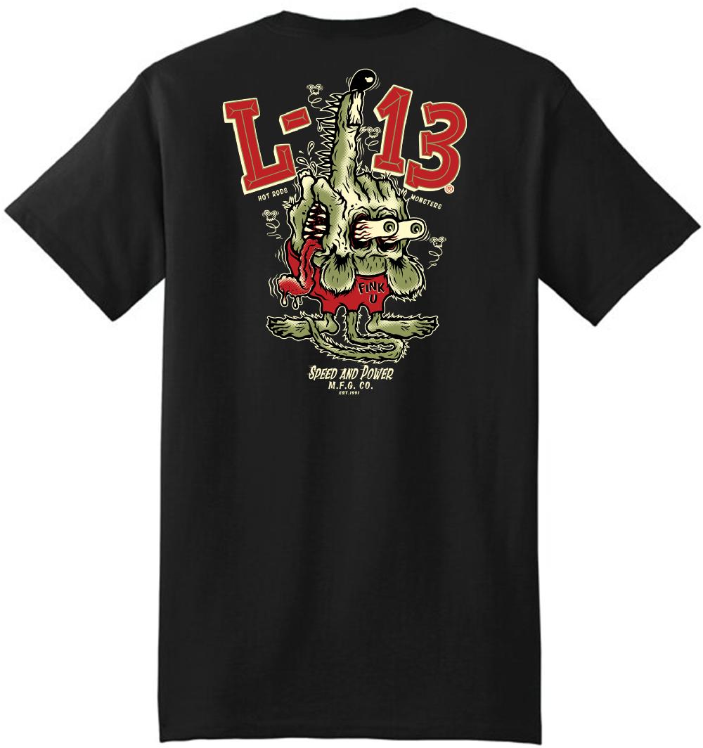 lucky 13 The FINK U Men’s Short Sleeve Tee Shirt By Lucky 13 Black – Lucky13apparel