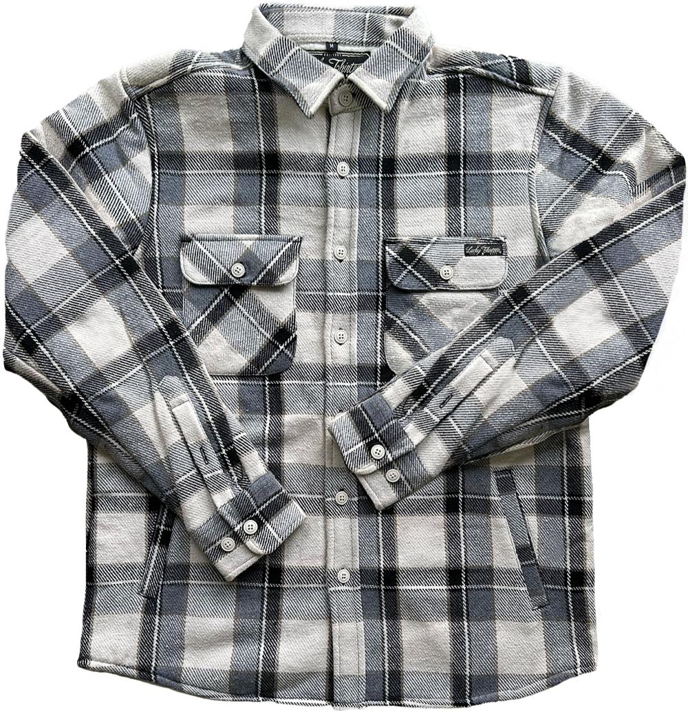 lucky 13 The FLOPPER sherpa lined flannel shirt-jacket CREAM/BLUE – Lucky13apparel