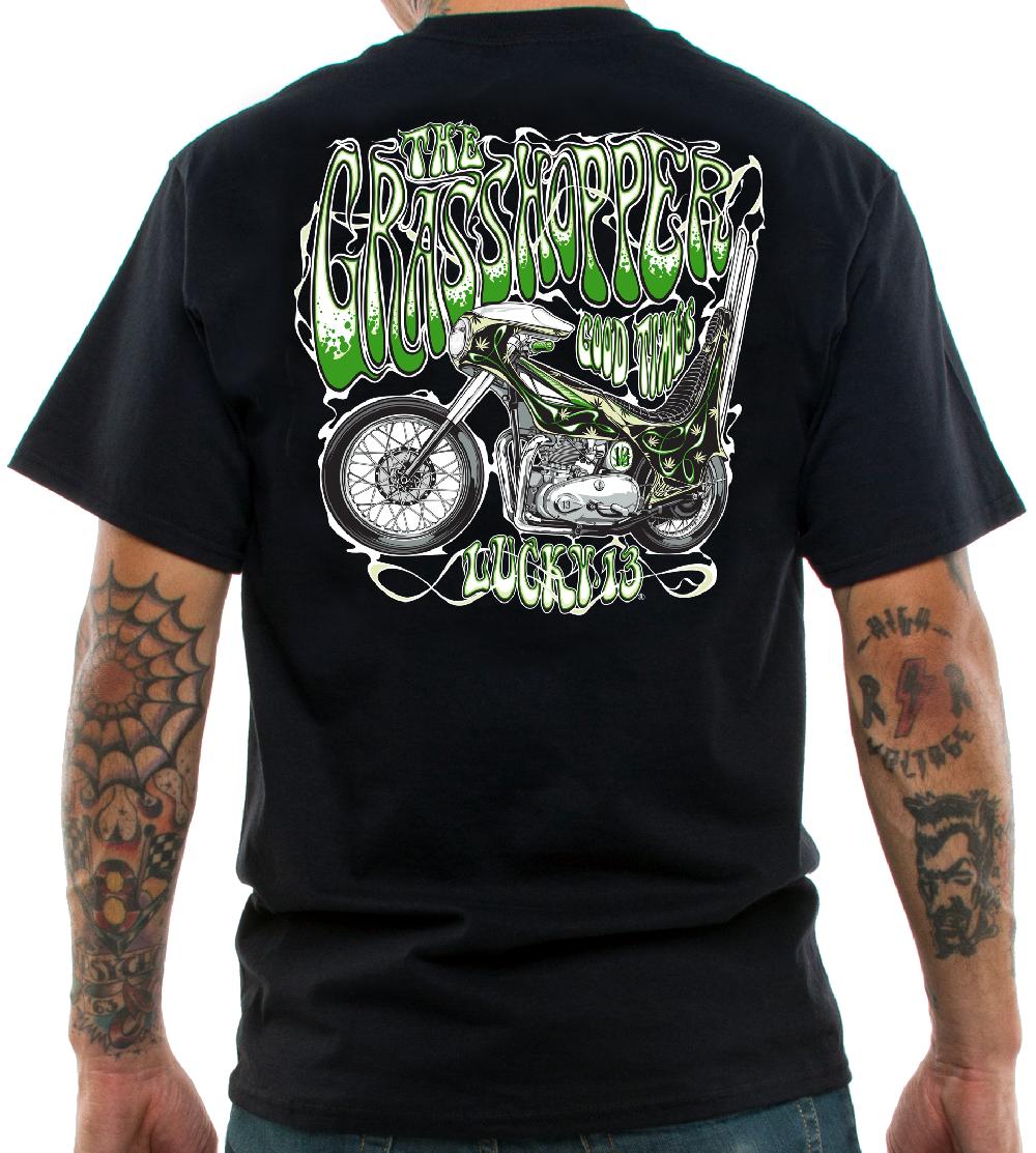 Lucky 13 The GRASSHOPPER Men’s Short Sleeve Tee Shirt By Lucky 13 Black – Lucky13apparel