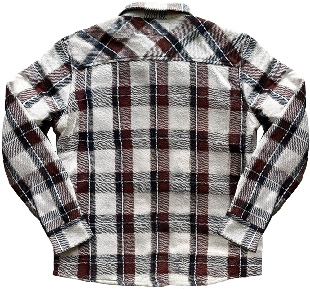 Lucky 13 The HIGH BOY Sherpa Lined Flannel Shirt-jacket CREAM/BURGUNDY – Lucky13apparel