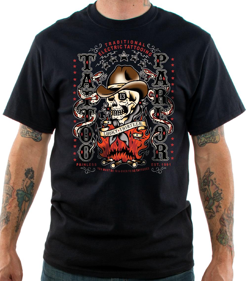 Lucky 13 The HOWDY Men’s Short Sleeve Tee Shirt By Lucky 13 Black – Lucky13apparel