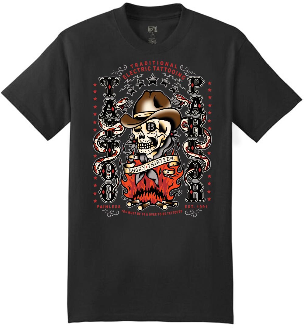 lucky 13 The HOWDY Men’s Short Sleeve Tee Shirt By Lucky 13 Black – Lucky13apparel
