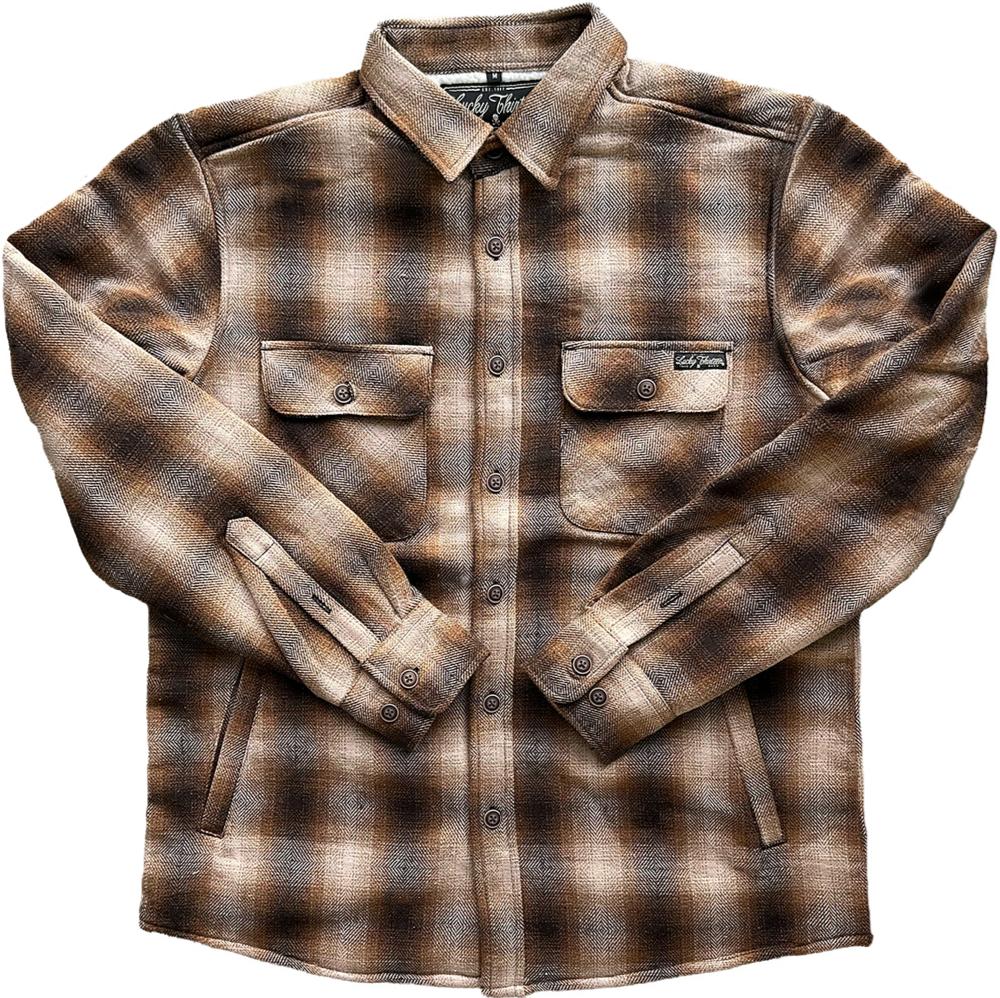 lucky 13 The JERICHO sherpa lined flannel shirt-jacket Coffee – Lucky13apparel