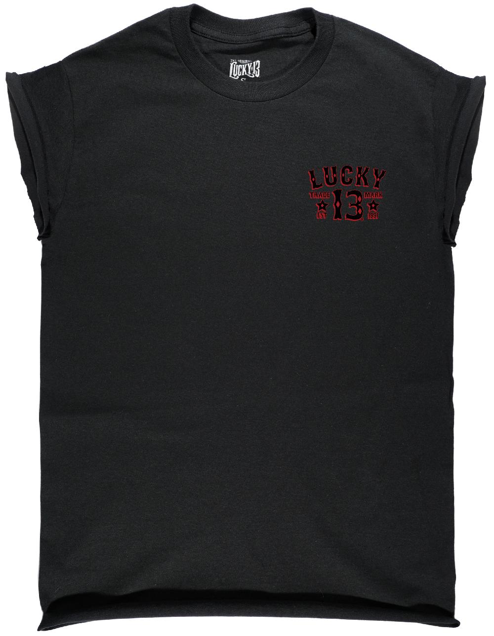 Lucky 13 The LADY LUCK Custom Capped Sleeve Women’s Tee Black – Lucky13apparel