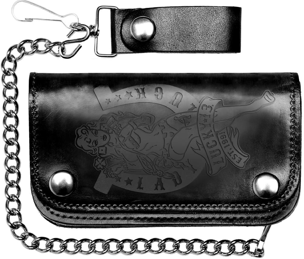 lucky 13 The LADY LUCK Embossed 6” Chain Wallet Black – Lucky13apparel lucky 13 The LADY LUCK Embossed 6” Chain Wallet Black – Lucky13apparel
