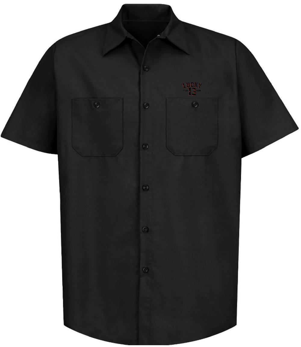 Lucky 13 The LADY LUCK Men’s Short Sleeve Work Shirt By Lucky 13 Black – Lucky13apparel