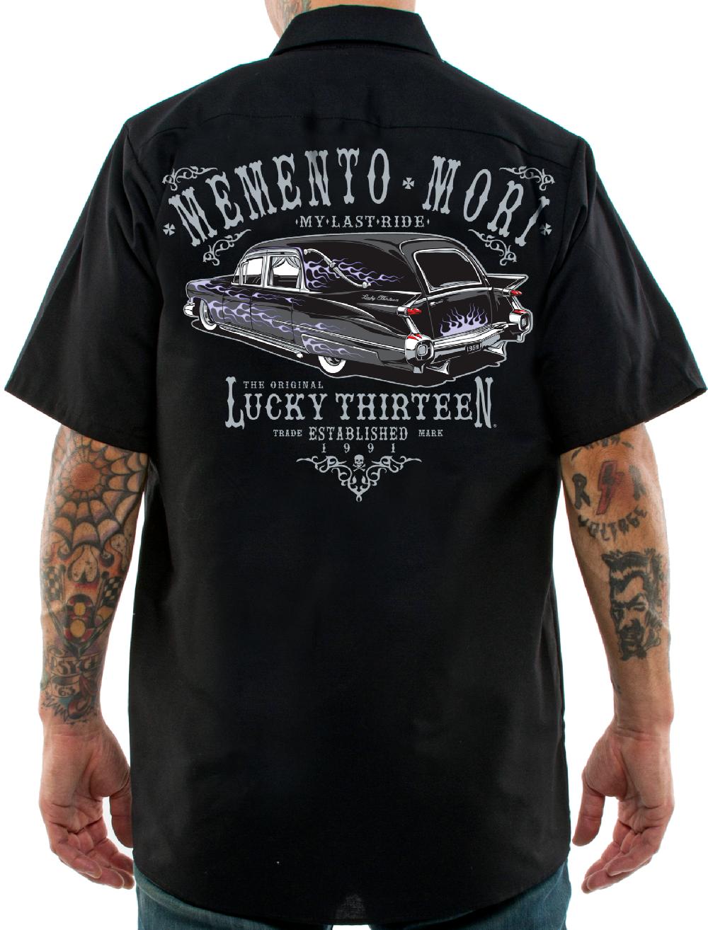 Lucky 13 The LAST RIDE Men’s Short Sleeve Work Shirt By Lucky 13 Black – Lucky13apparel