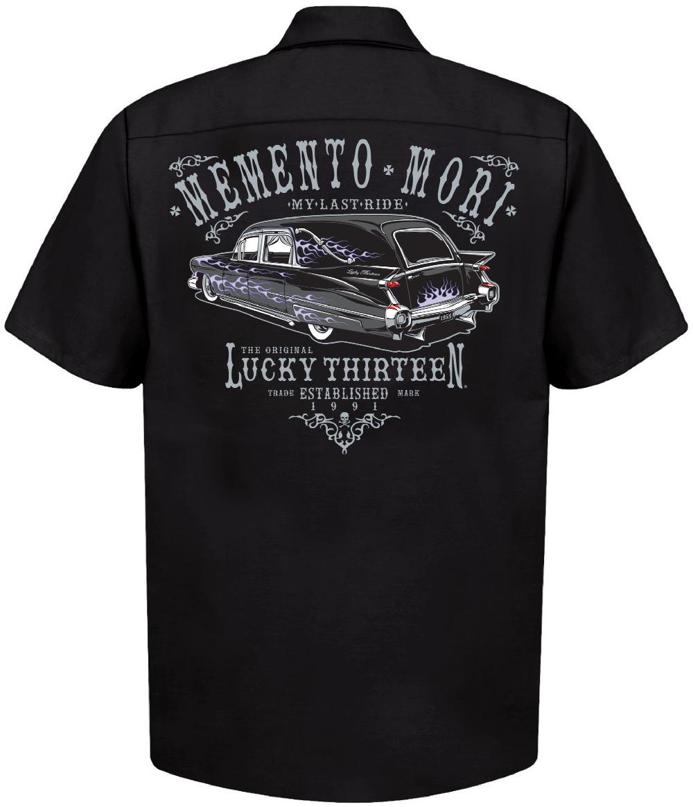 lucky 13 The LAST RIDE Men’s Short Sleeve Work shirt By Lucky 13 Black – Lucky13apparel