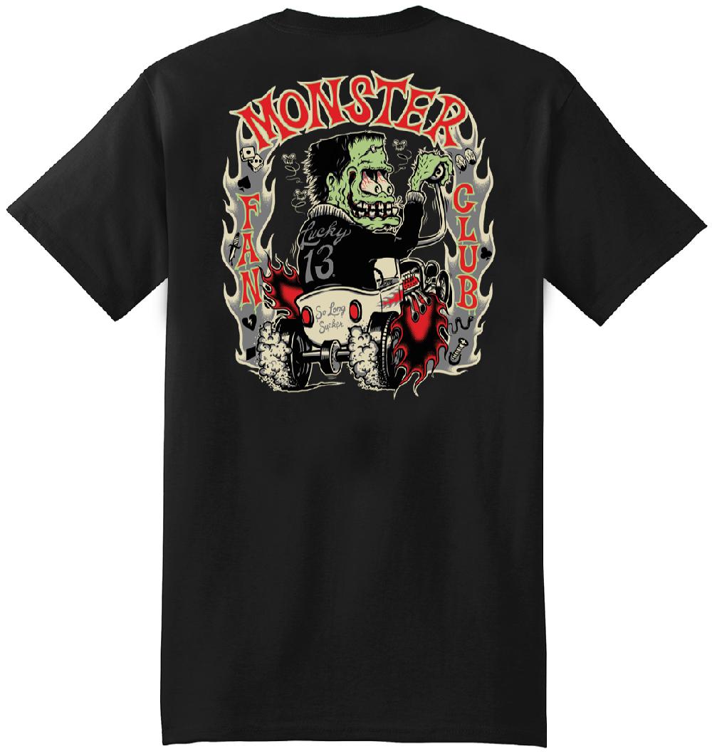 lucky 13 The MONSTER RODDER Men’s Short Sleeve Tee Shirt By Lucky 13 Black – Lucky13apparel