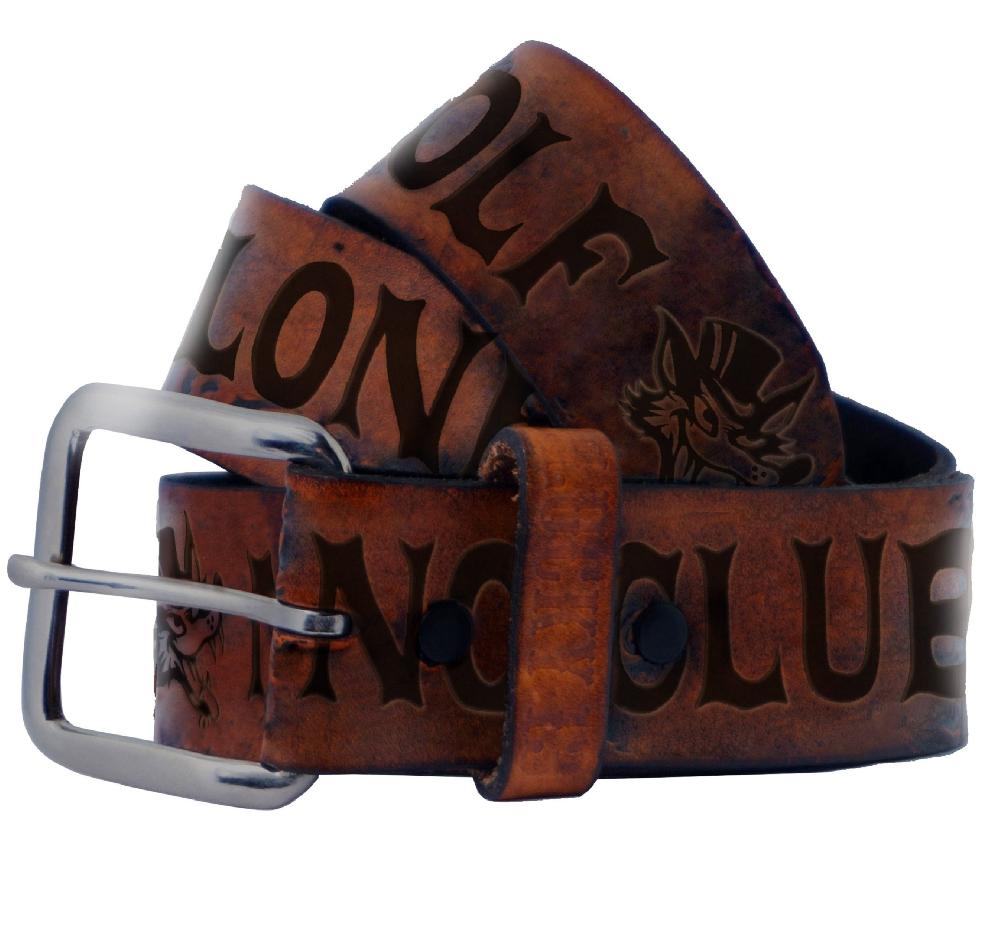 lucky 13 The NO CLUB embossed leather Belt Antiqued – Lucky13apparel