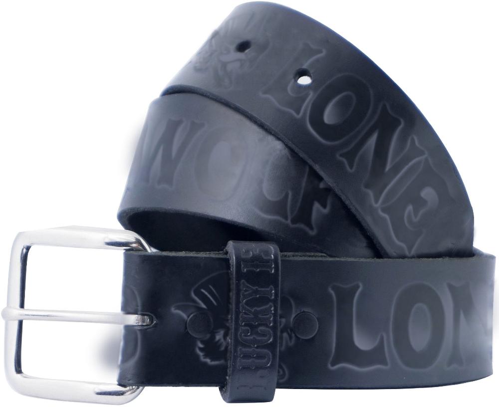 Lucky 13 The NO CLUB Embossed Leather Belt Black – Lucky13apparel