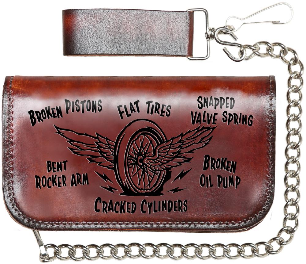 Lucky 13 The OFFERING Embossed 6” Chain Wallet Antiqued – Lucky13apparel