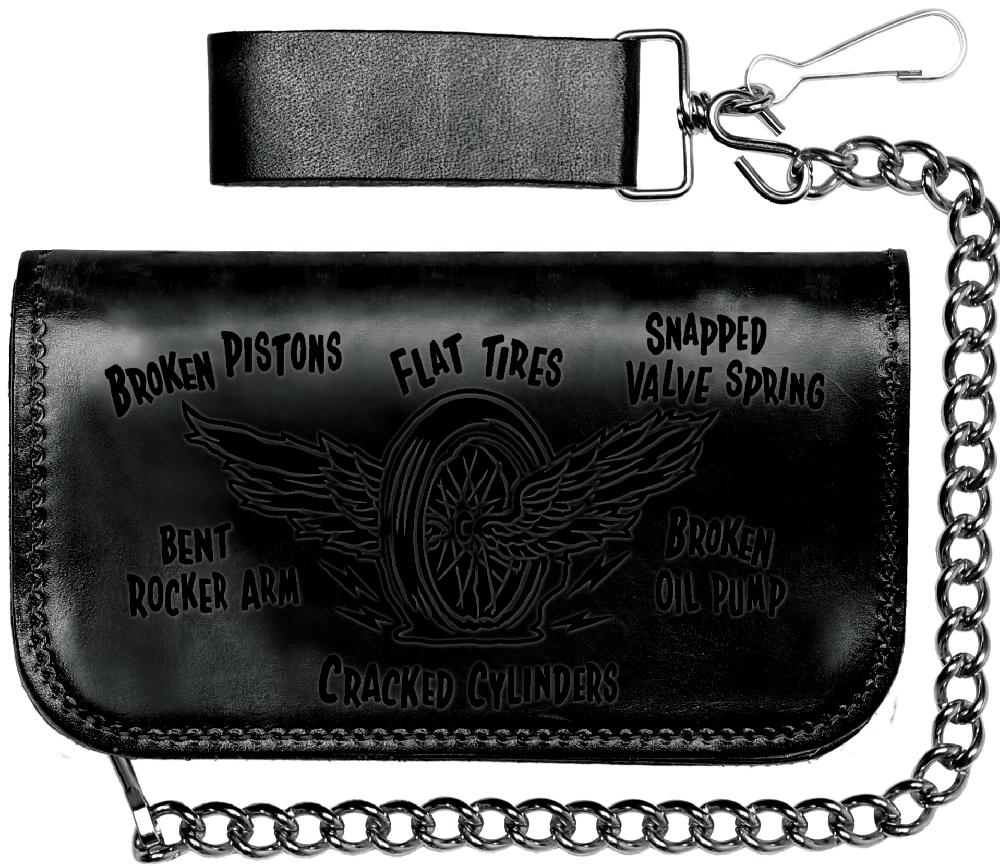 Lucky 13 The OFFERING Embossed 6” Chain Wallet Black – Lucky13apparel