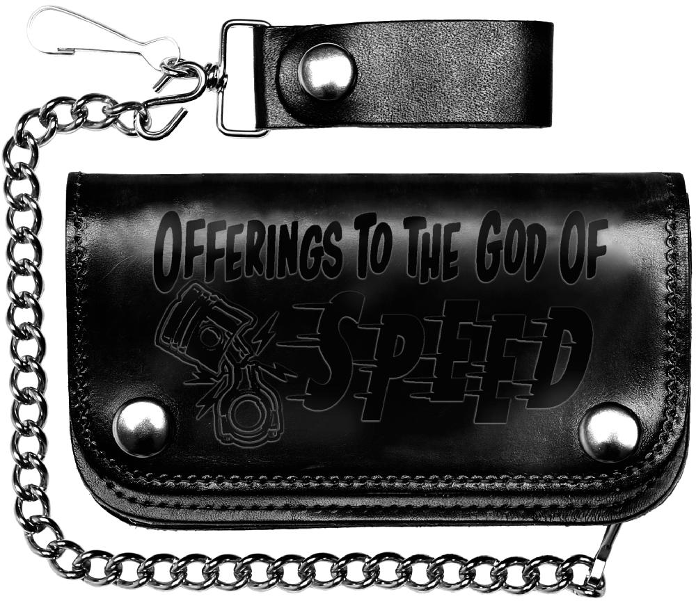 lucky 13 The OFFERING Embossed 6” Chain Wallet Black – Lucky13apparel