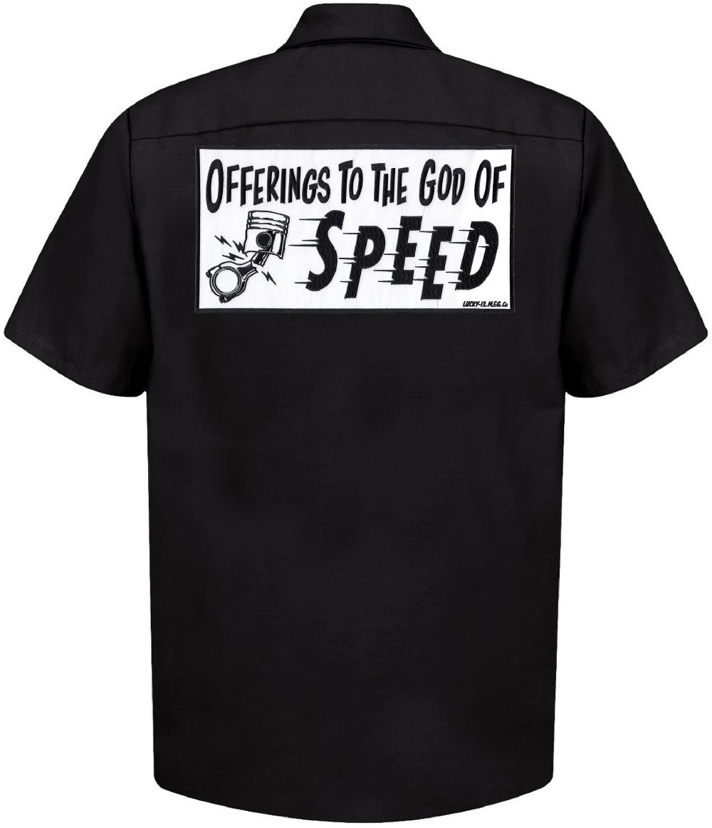 lucky 13 The OFFERINGS Men’s Short Sleeve Work shirt By Lucky 13 Blk/ Wht – Lucky13apparel