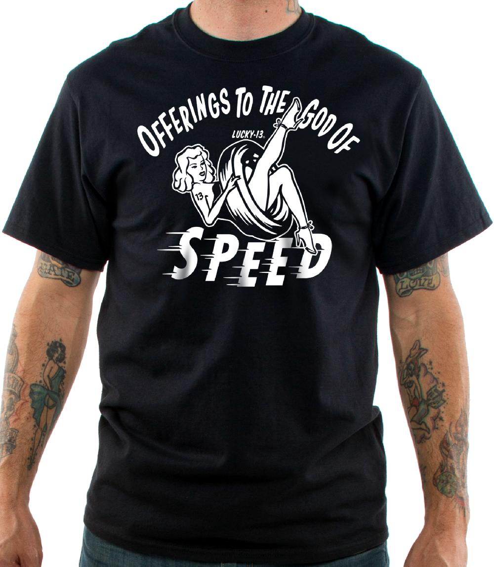 Lucky 13 The OFFERINGS PIN UP Men’s Short Sleeve Tee Shirt By Lucky 13 Black – Lucky13apparel