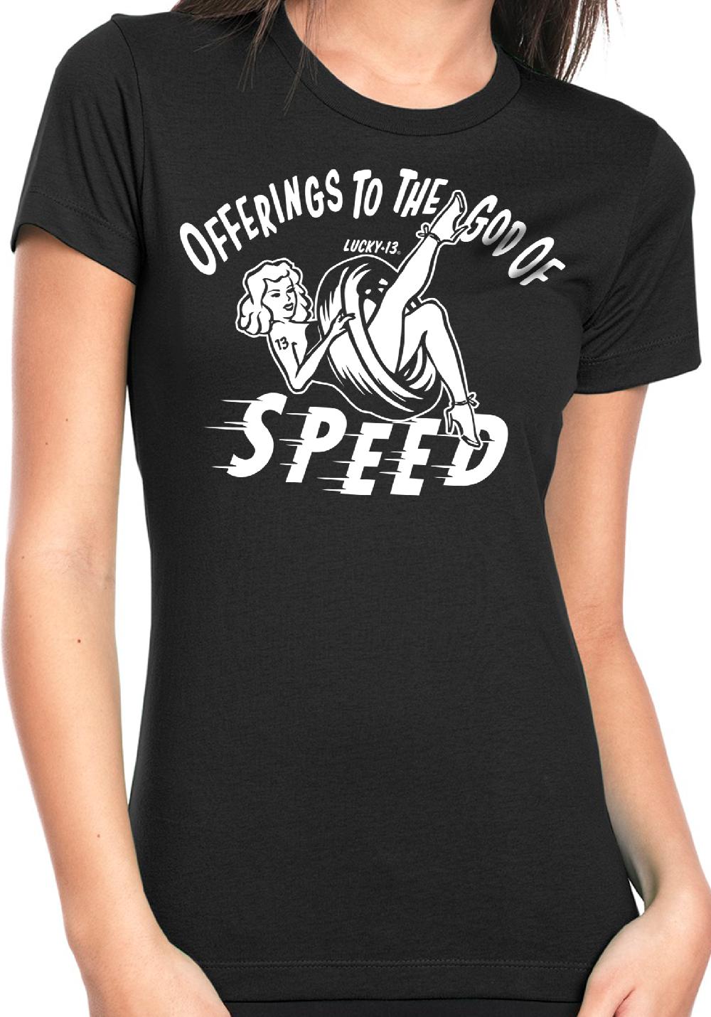 Lucky 13 The OFFERINGS Women’s Crew Neck Tee By Lucky 13 Black – Lucky13apparel