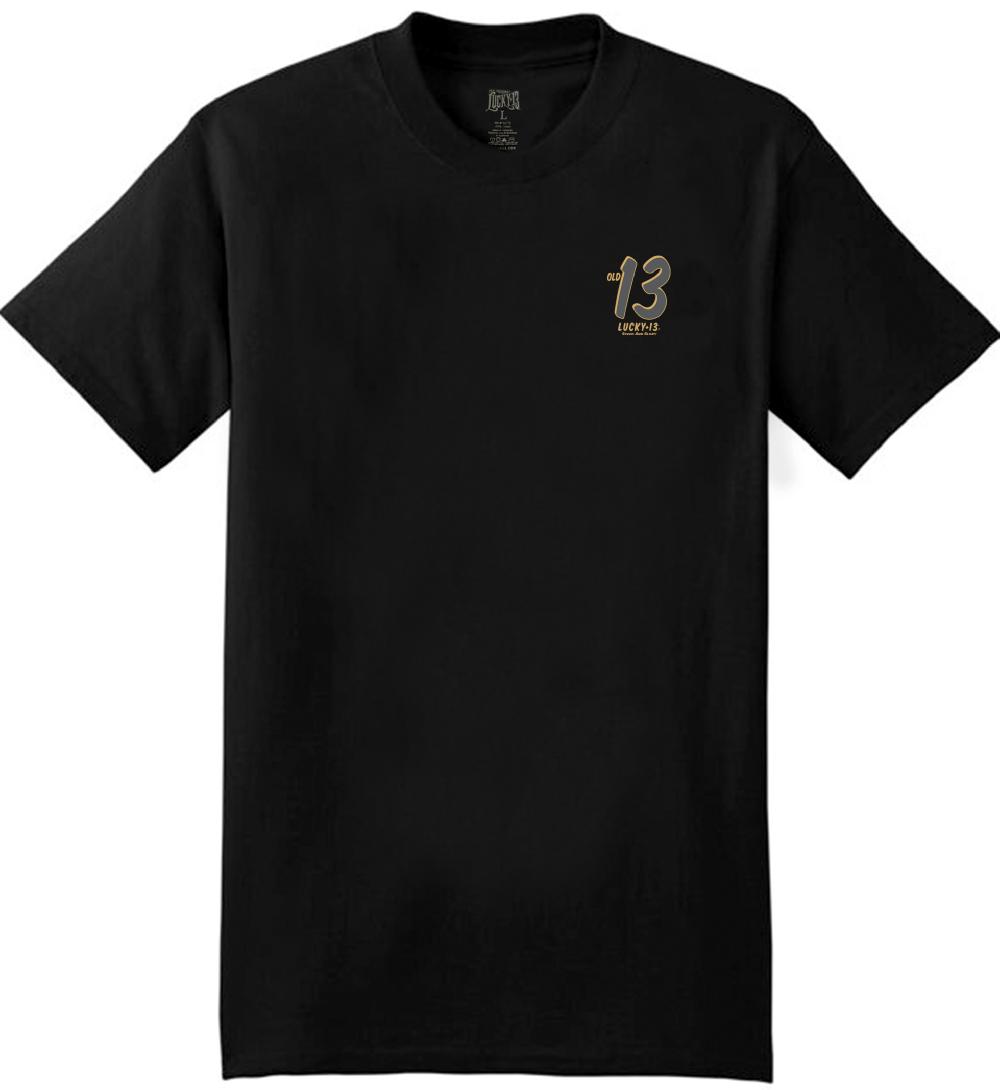 Lucky 13 The OLD GLORY Men’s Short Sleeve Tee Shirt By Lucky 13 Black – Lucky13apparel