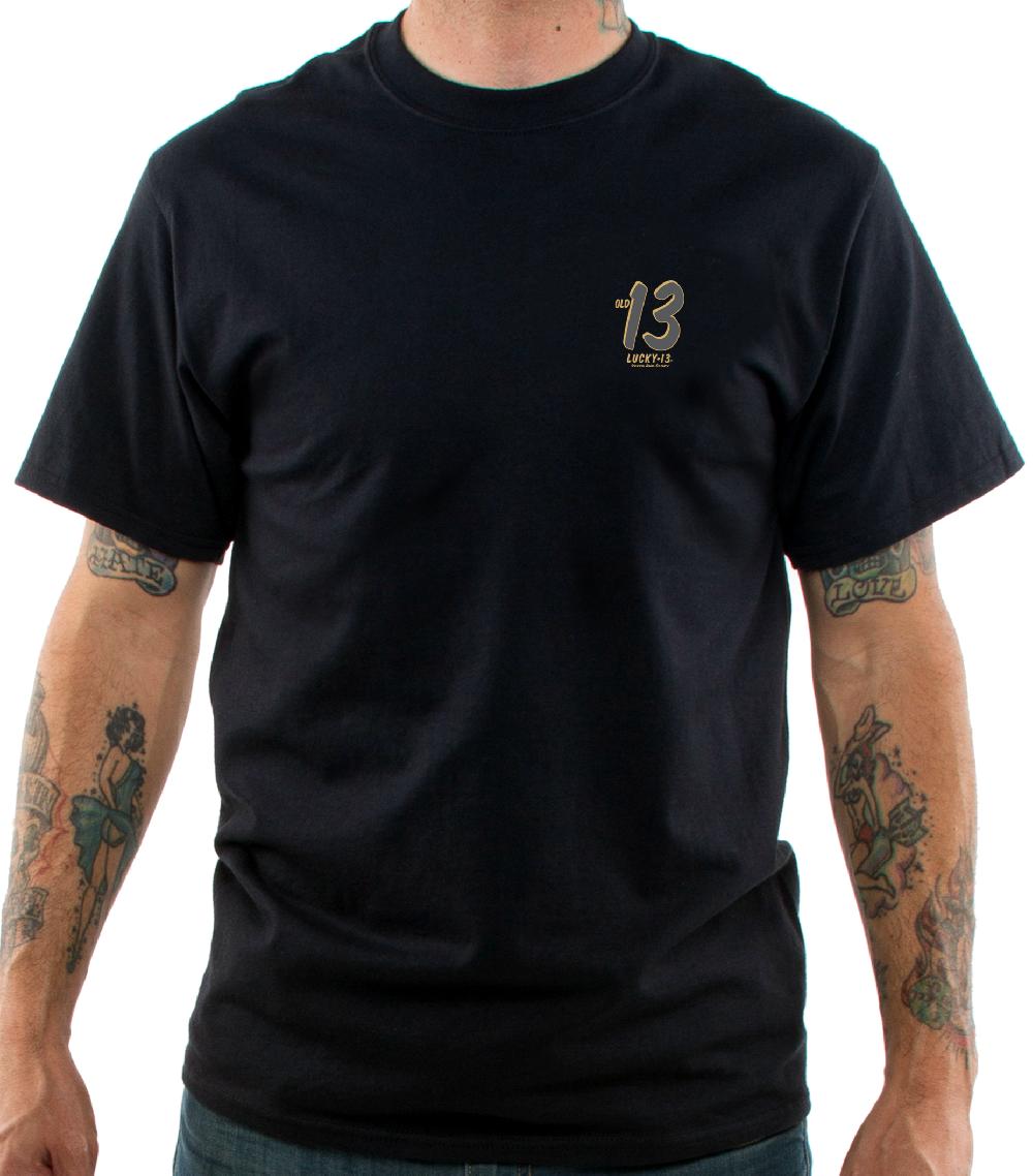 Lucky 13 The OLD GLORY Men’s Short Sleeve Tee Shirt By Lucky 13 Black – Lucky13apparel